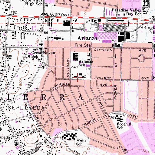 Topographic Map of Iglesia de Dios Pentecostal, CA