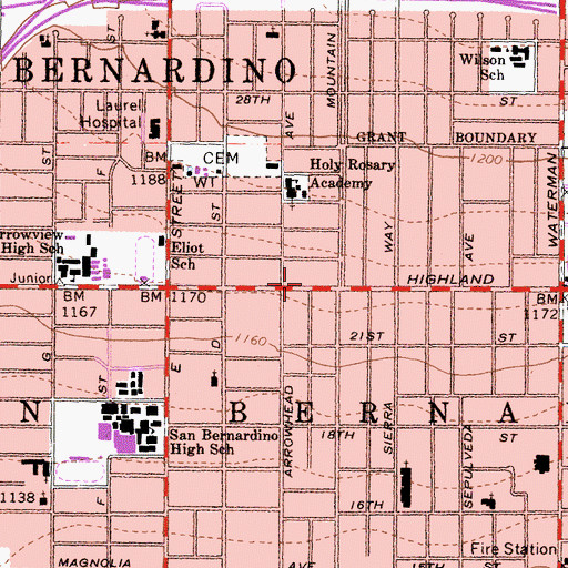 Topographic Map of Iglesia del Dios Vivo, CA