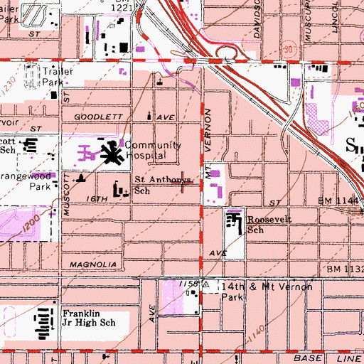Topographic Map of Israel Church of God, CA