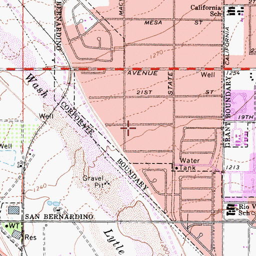 Topographic Map of Kenya Interdenominational Church, CA