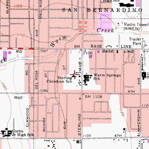 Topographic Map of Living Work Book of Acts Church, CA