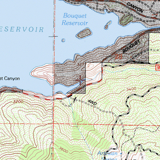 Topographic Map of Martindale Canyon, CA