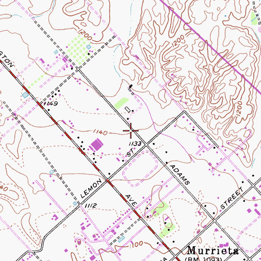 Topographic Map of Las Brisas Christian Academy, CA