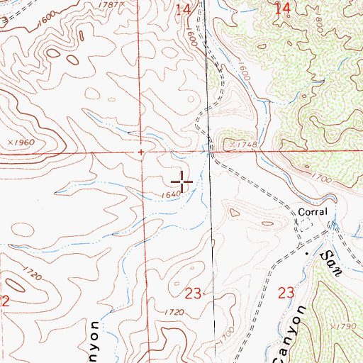 Topographic Map of Martinez Canyon, CA