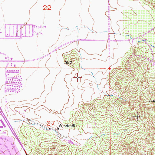 Topographic Map of Masters Hands Christian School, CA