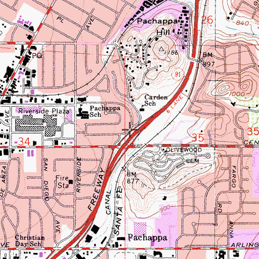 Topographic Map of Montessori Academy, CA