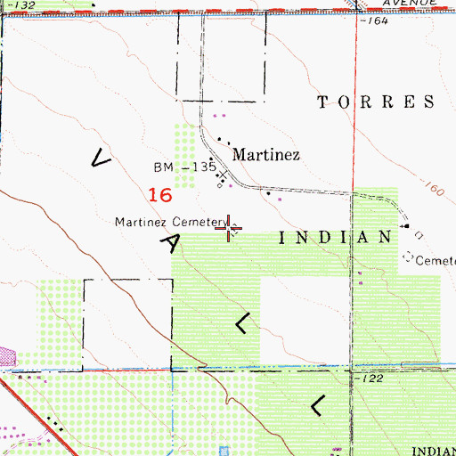 Topographic Map of Martinez Cemetery, CA