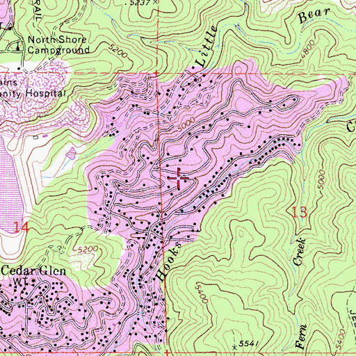 Topographic Map of Mountaintop Academy, CA