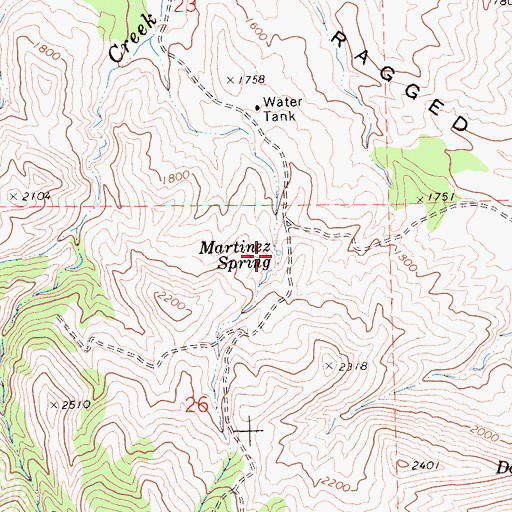 Topographic Map of Martinez Spring, CA