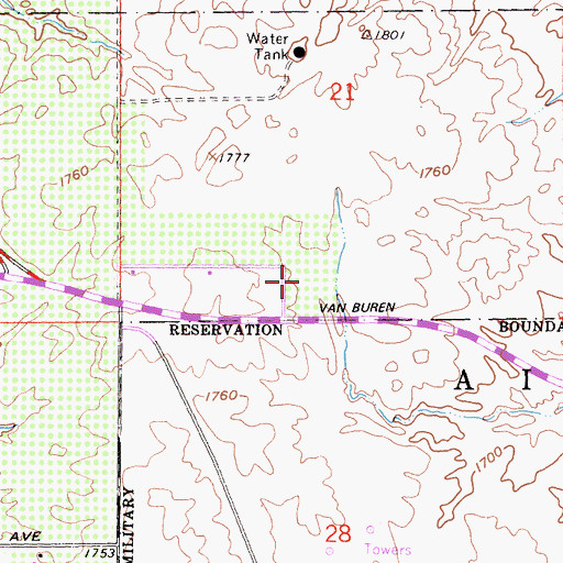 Topographic Map of Rivera Elementary School, CA