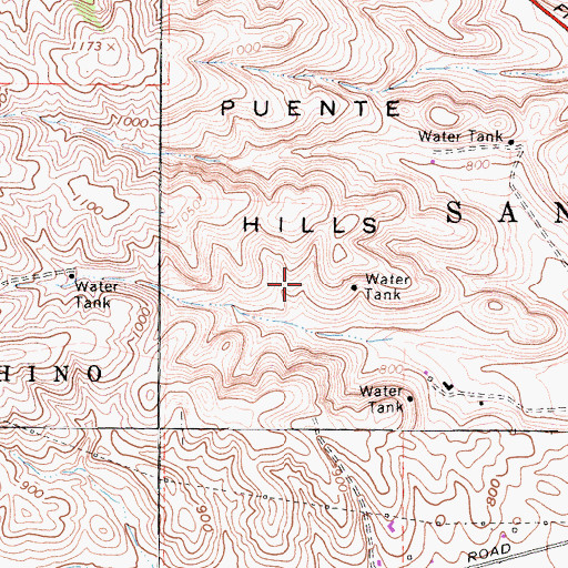 Topographic Map of Rolling Ridge Elementary School, CA