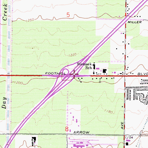 Topographic Map of Sacred Heart Parish School, CA