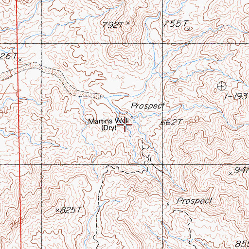 Topographic Map of Martins Well, CA