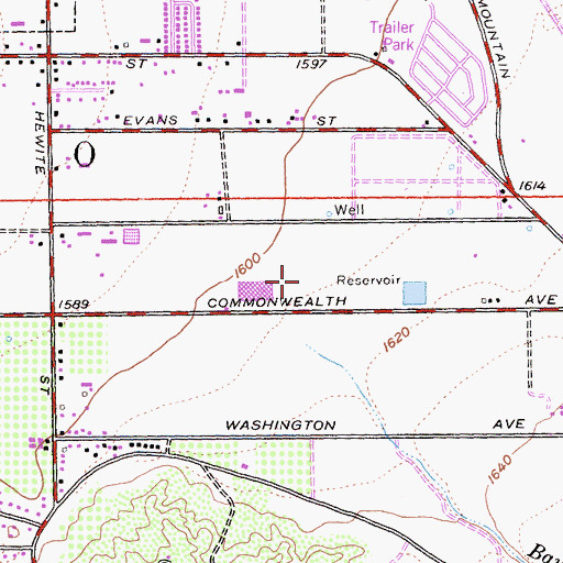 Topographic Map of San Jacinto Alternative High School, CA