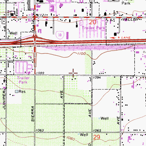 Topographic Map of Sierra Academy, CA