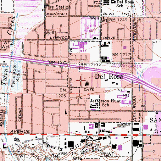 Topographic Map of Taft T Newman Leadership Academy, CA