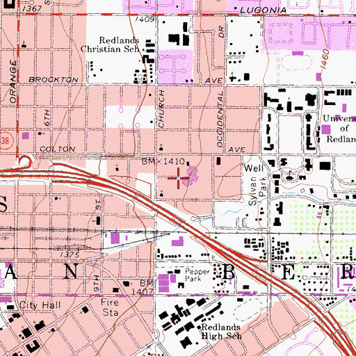 Topographic Map of Target Community School, CA