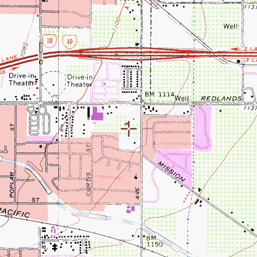 Topographic Map of Taylor Junior Academy, CA