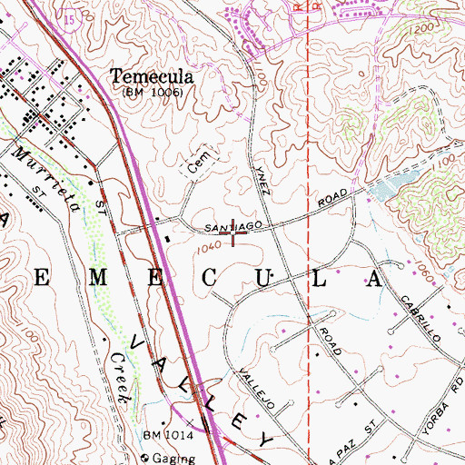 Topographic Map of Temecula Christian School, CA