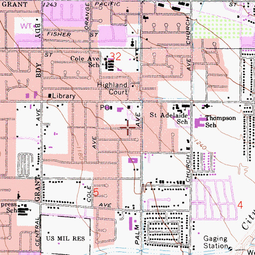 Topographic Map of The Education Center, CA