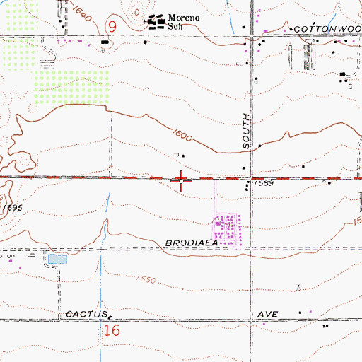 Topographic Map of Valley Christian Academy, CA