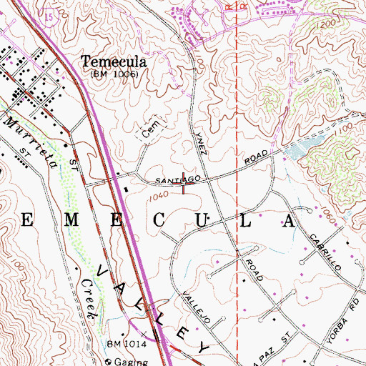 Topographic Map of Van Avery Preparatory School, CA
