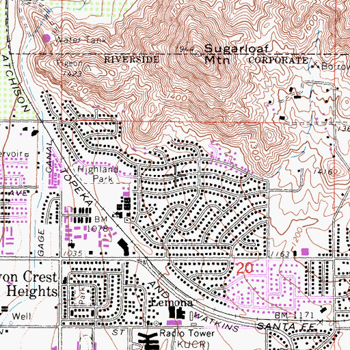Topographic Map of Vineyard Christian School, CA