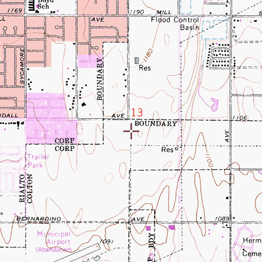 Topographic Map of William G Jehue Middle School, CA