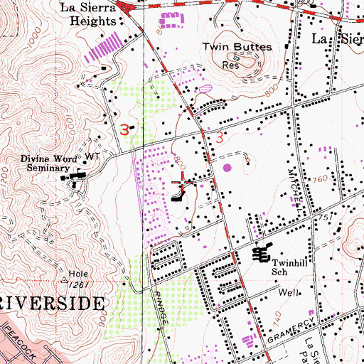 Topographic Map of Palm Terrace Care Center, CA