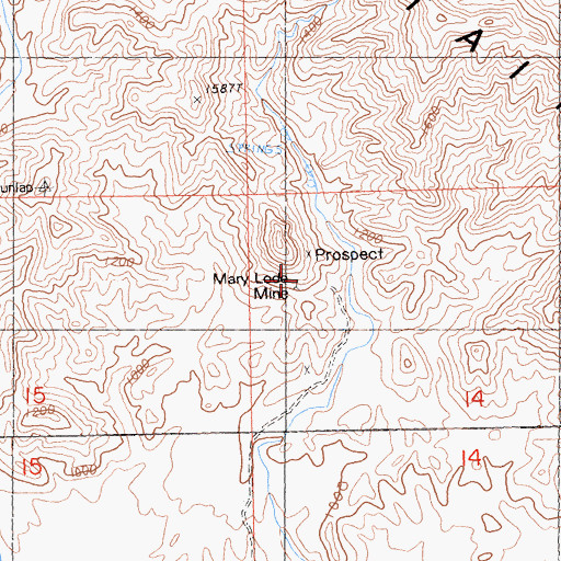 Topographic Map of Mary Lode Mine, CA
