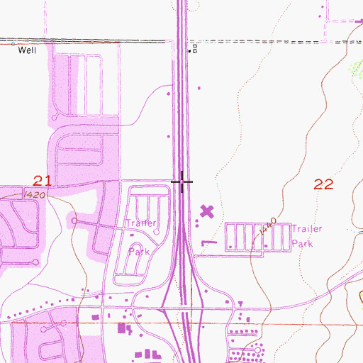 Topographic Map of Sun City Convalescent Center, CA