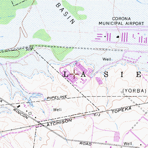 Topographic Map of Corona Sewage Treatment Plant Number 1, CA