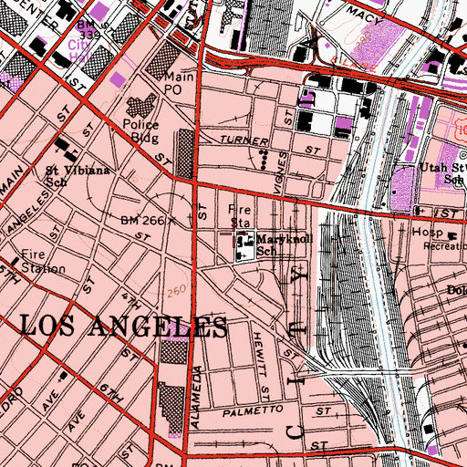 Topographic Map of Maryknoll School, CA