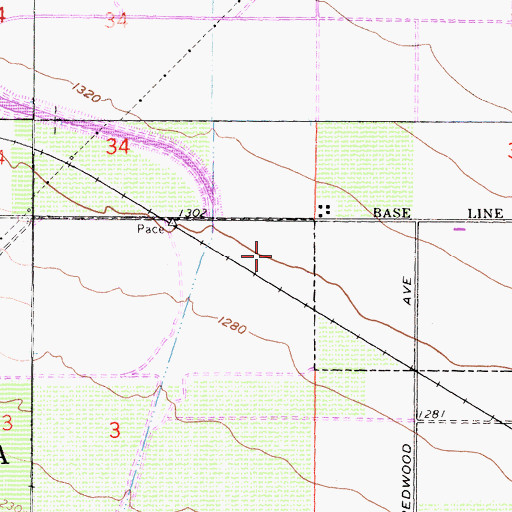 Topographic Map of Heritage Village Center Shopping Center, CA