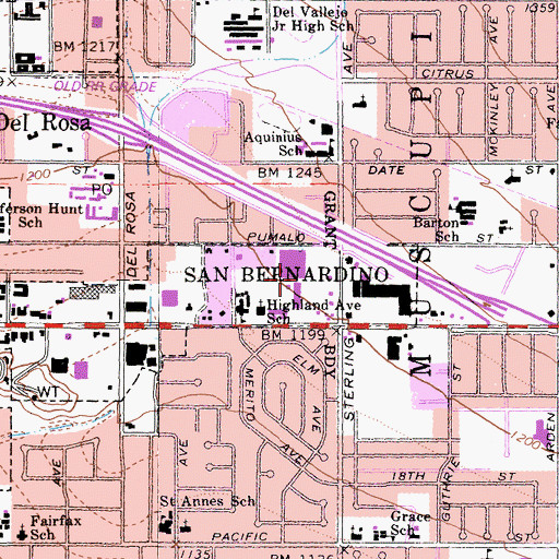 Topographic Map of Sterling Plaza Shopping Center, CA