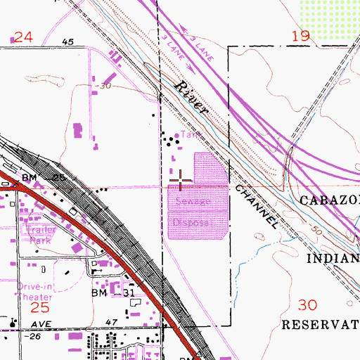 Topographic Map of Valley Sanitary District Water Reclamation Plant, CA