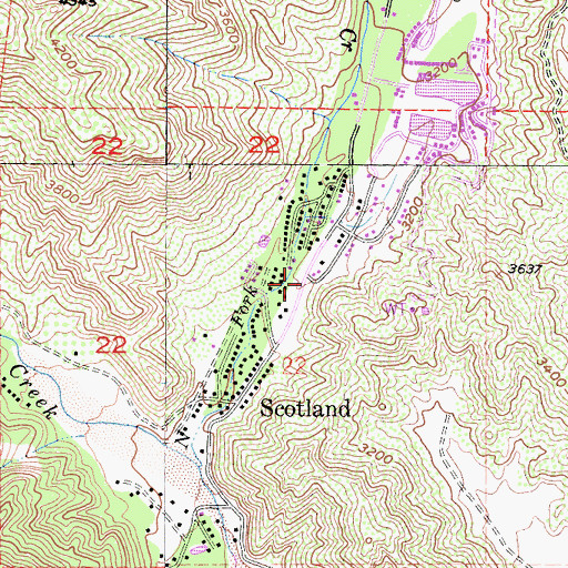 Topographic Map of Lytle Creek Post Office, CA