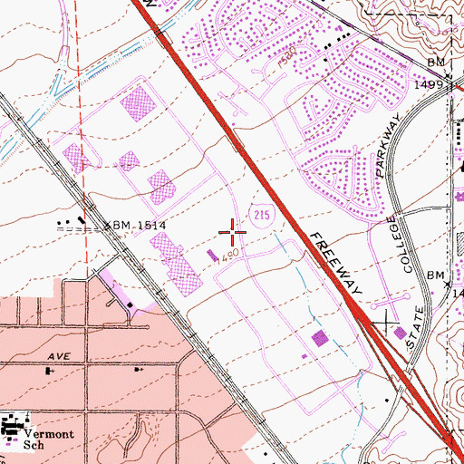 Topographic Map of Northpark Post Office, CA