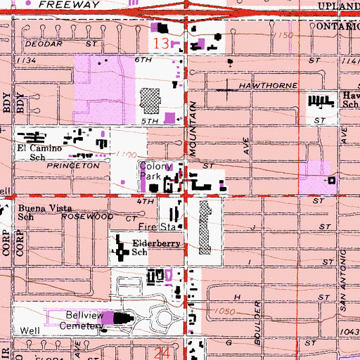 Topographic Map of Plaza Center Post Office, CA