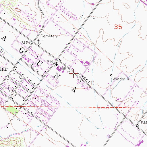 Topographic Map of Anne Sullivan Nursery and Kindergarten, CA