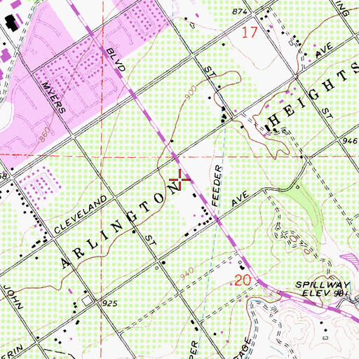 Topographic Map of Bethel Christian Preschool, CA