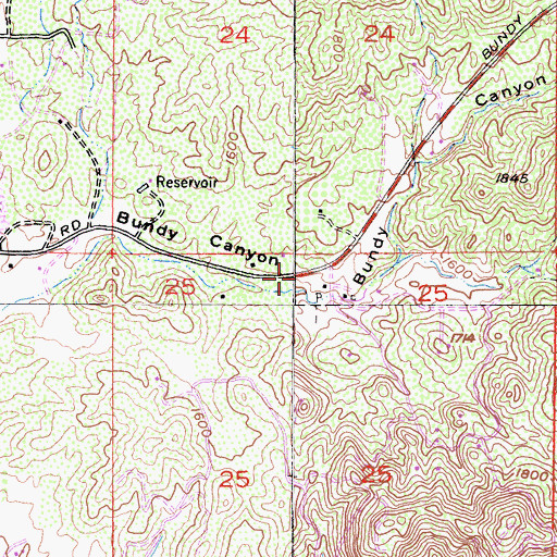 Topographic Map of Bundy Canyon Christian School, CA