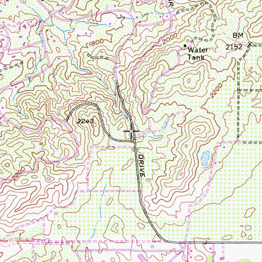 Topographic Map of California Ranch School, CA