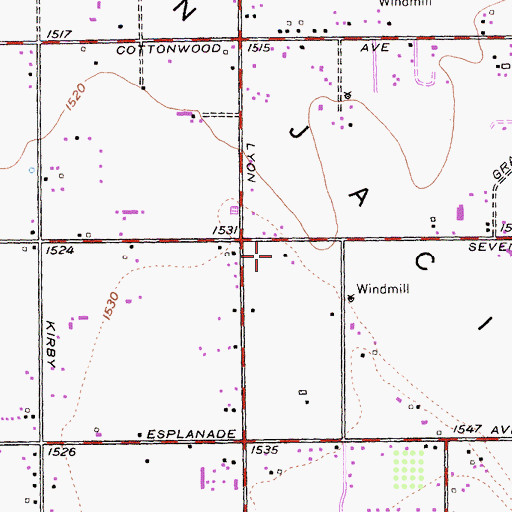 Topographic Map of Calvary Chapel San Jacinto Christian School, CA