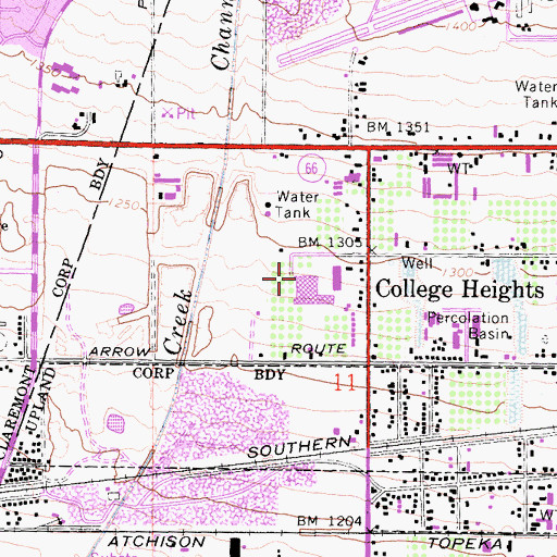 Topographic Map of Calvary Chapel Upland Christian Academy, CA