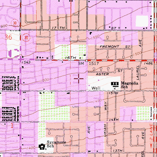 Topographic Map of Carden Arbor View School, CA
