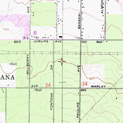 Topographic Map of Chaparral Elementary School, CA