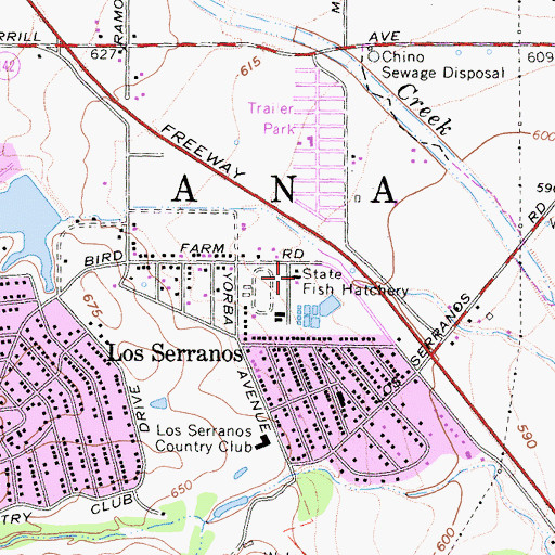 Topographic Map of Chaparral Elementary School, CA