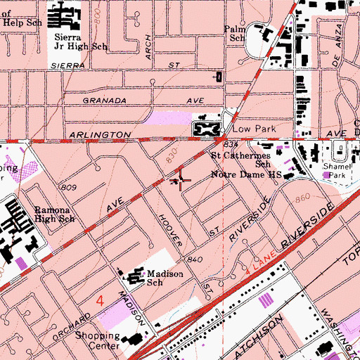 Topographic Map of Childrens Center of the Inland Counties, CA