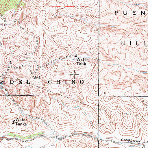Topographic Map of Chino Hills Christian School, CA